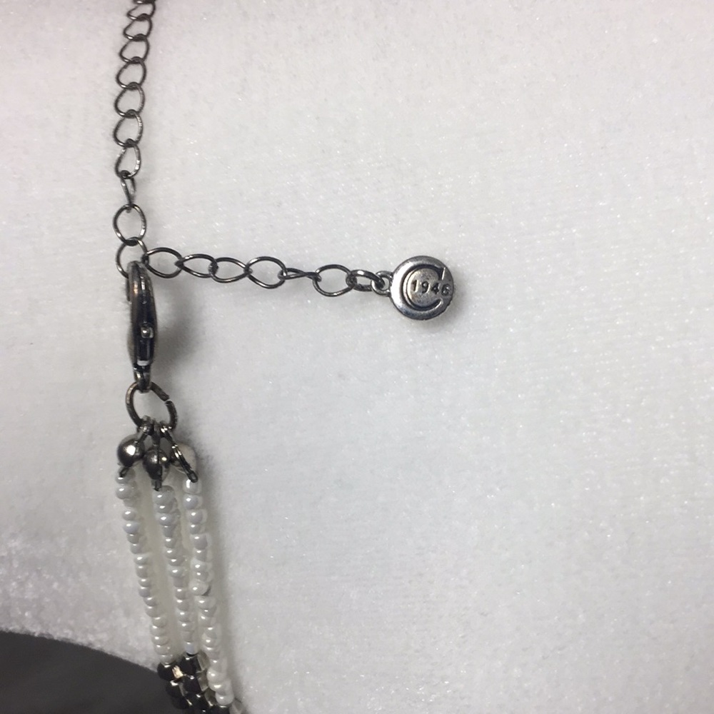 Vintage 1946 White& Gray Beaded Necklace - Picture 8 of 8